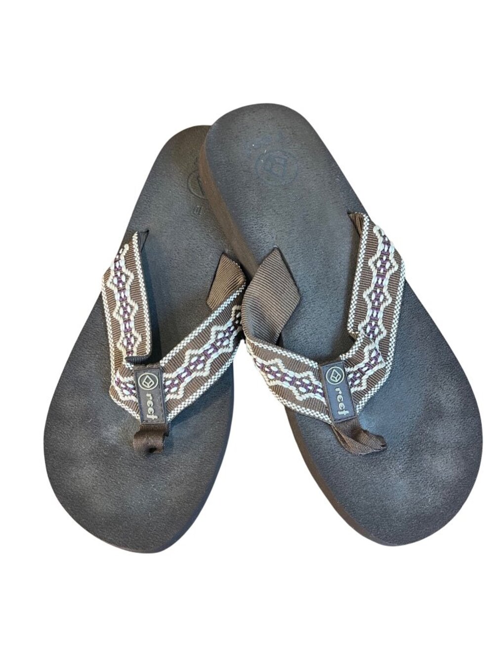 Reef Flip Flops Women's Size 10 Brown Fabric Thong Sandal Outdoors Beach Summer
